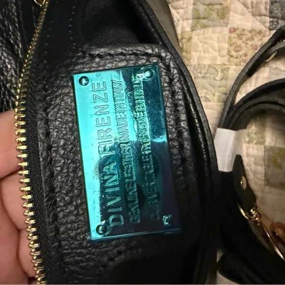 Leopard Print Flap Satchel Handbag in Black and Brown with crossbody strap - Picture 5 of 5